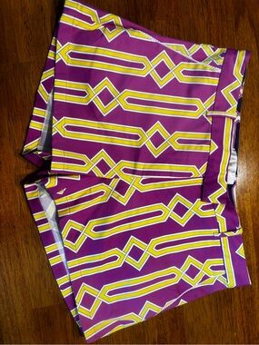 NWOT JB by Julie Brown Pink and Yellow Geometric Shorts